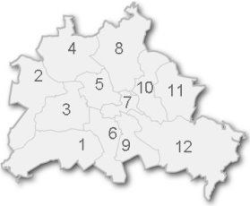 Karte mit den Berliner Bezirken