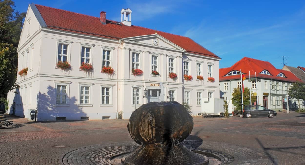 Das Rathaus in Pritzwalk im Landkreis Prignitz
