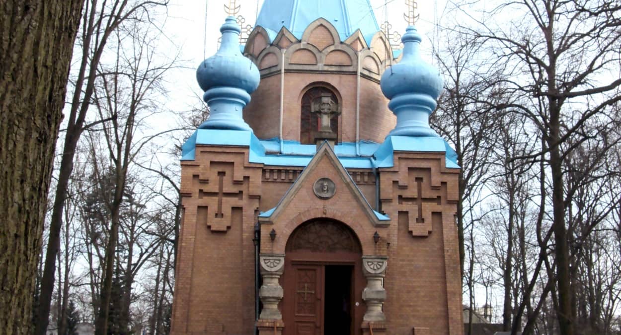 Die unter Denkmalschutz stehende Friedhofskirche des Russisch-Orthodoxen Friedhofs in Berlin Tegel